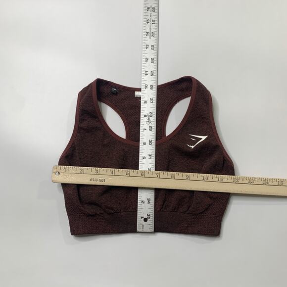 Gymshark Sports Bra Womens XS Extra Small Mahogany Vital Seamless Racerback - Picture 5 of 9